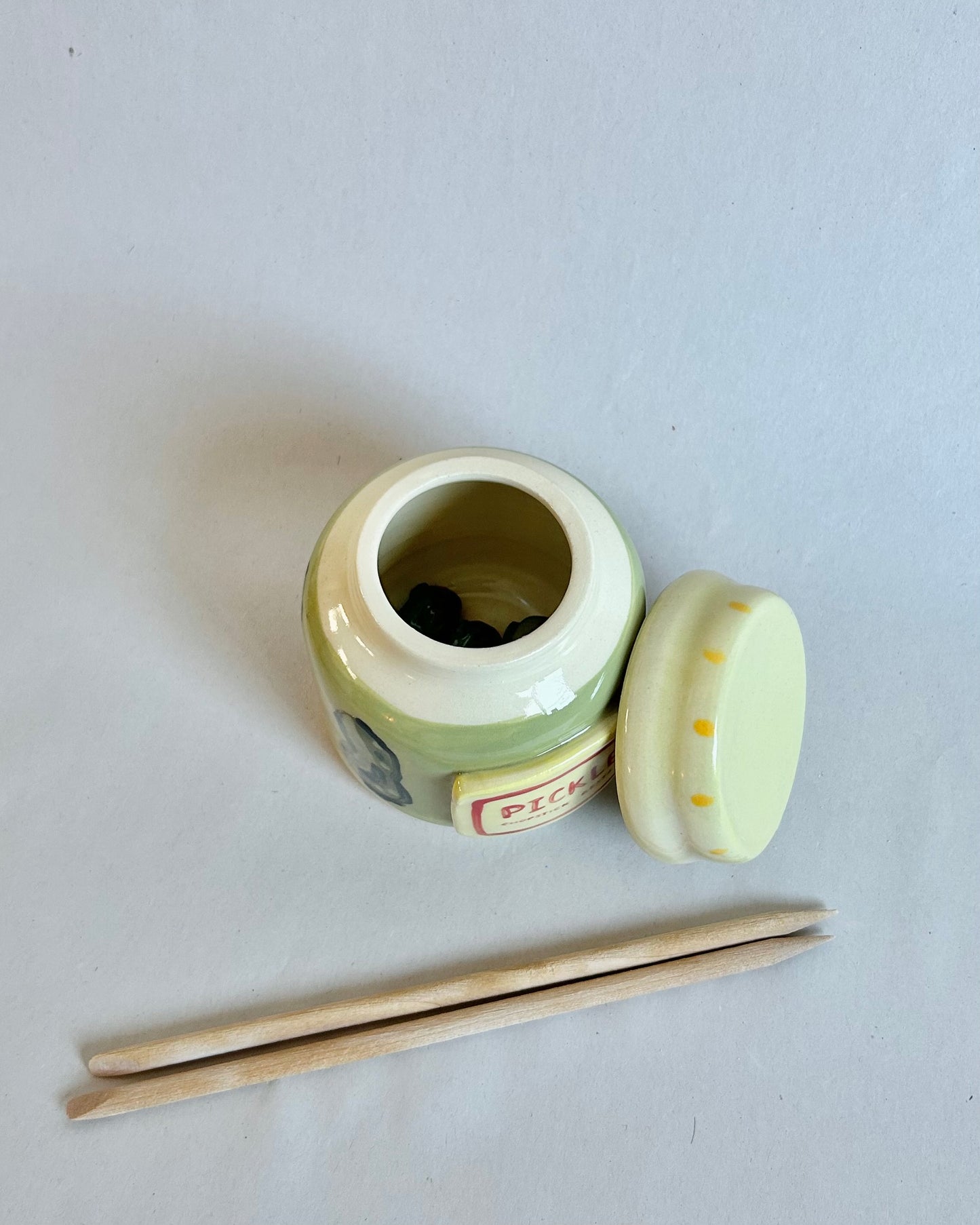 pickle jar + chopstick rests