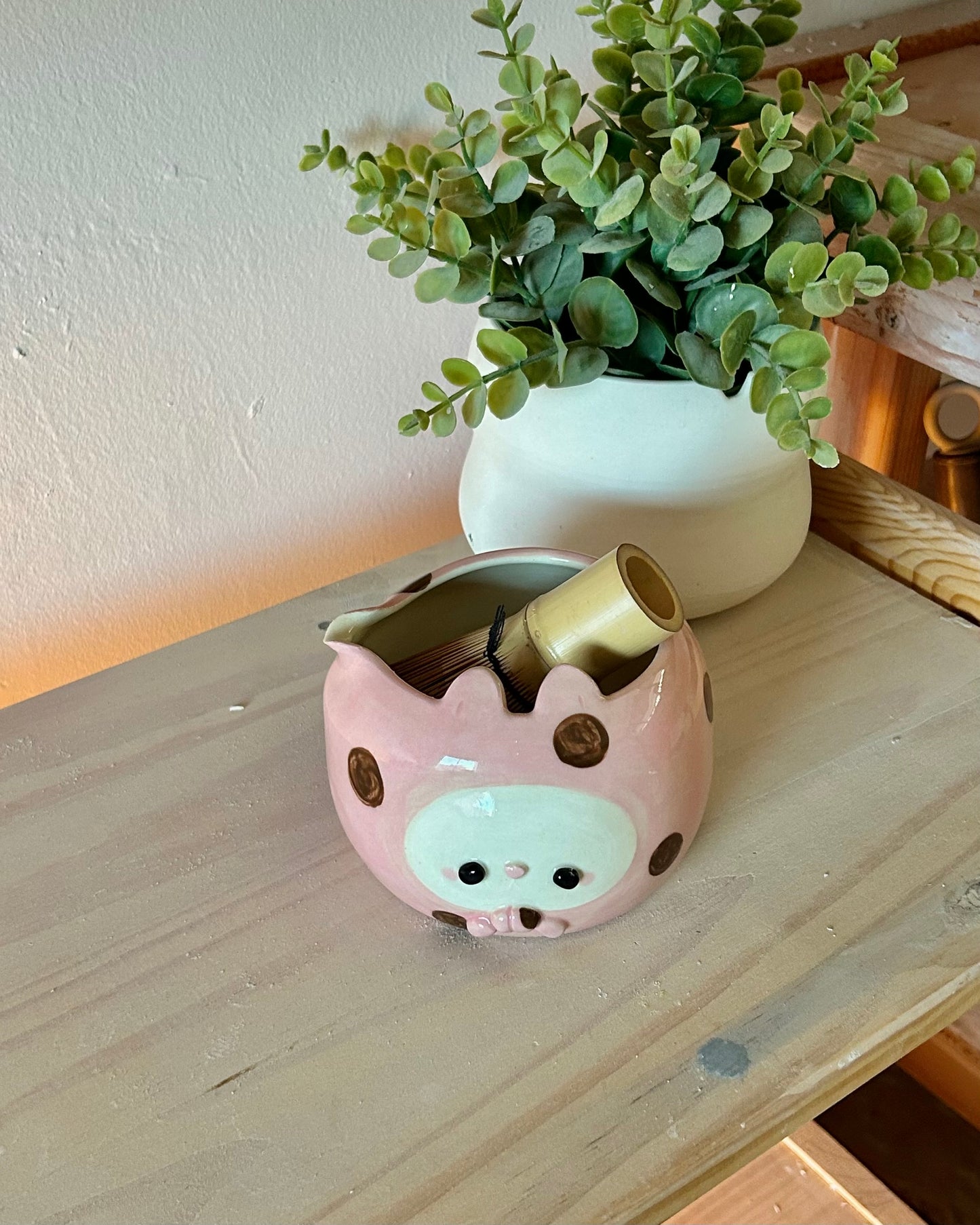 headscarf cat matcha bowl