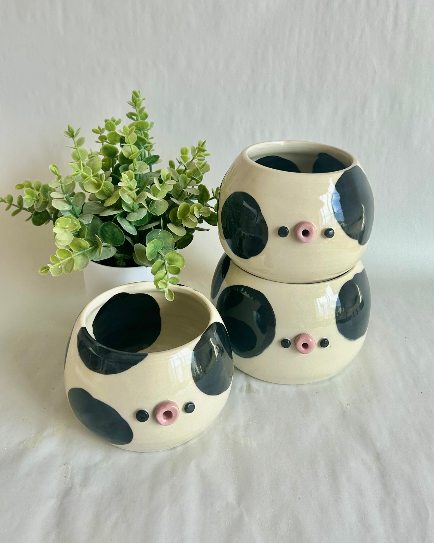 classic cowprint yarn bowls