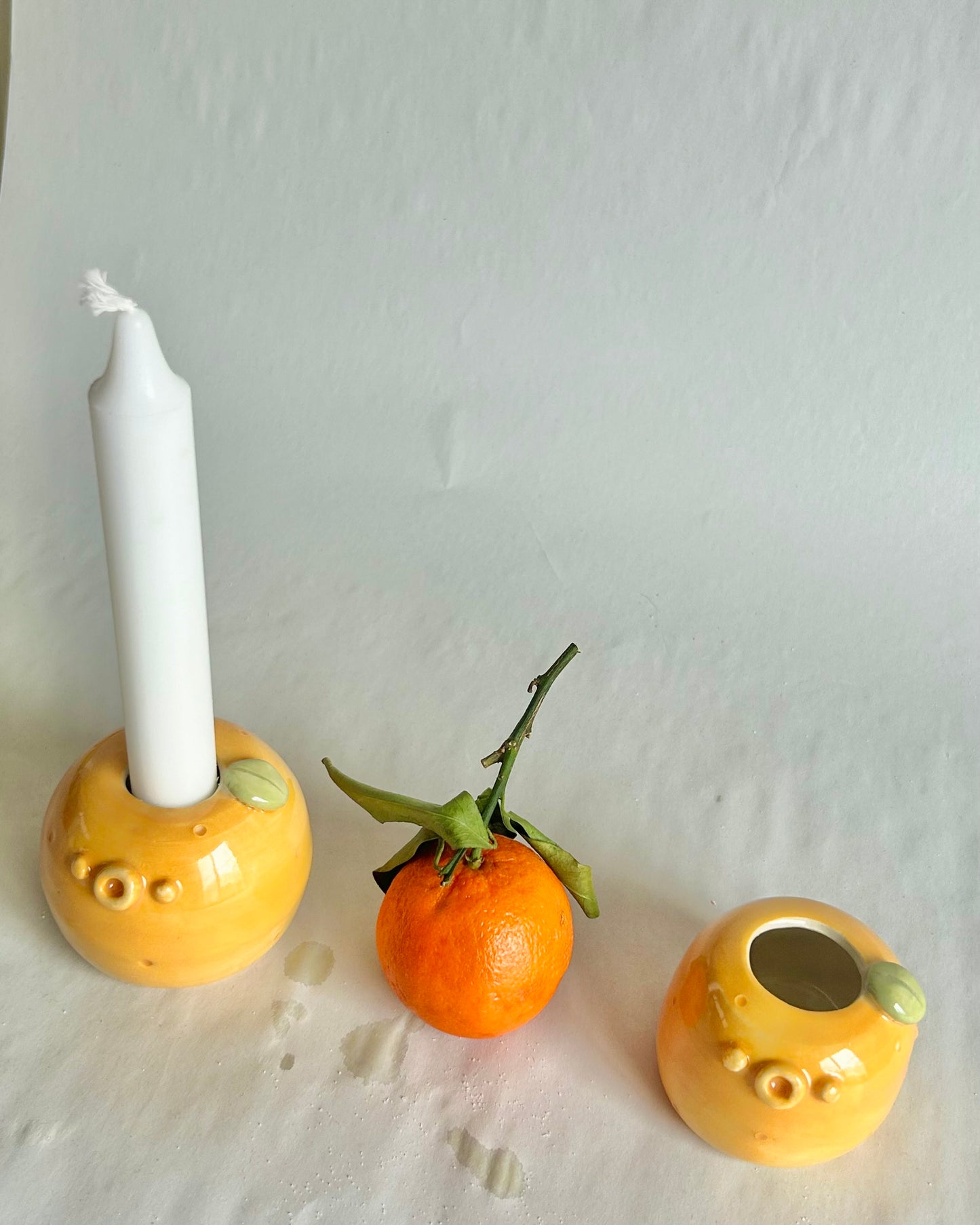 orange candle holder