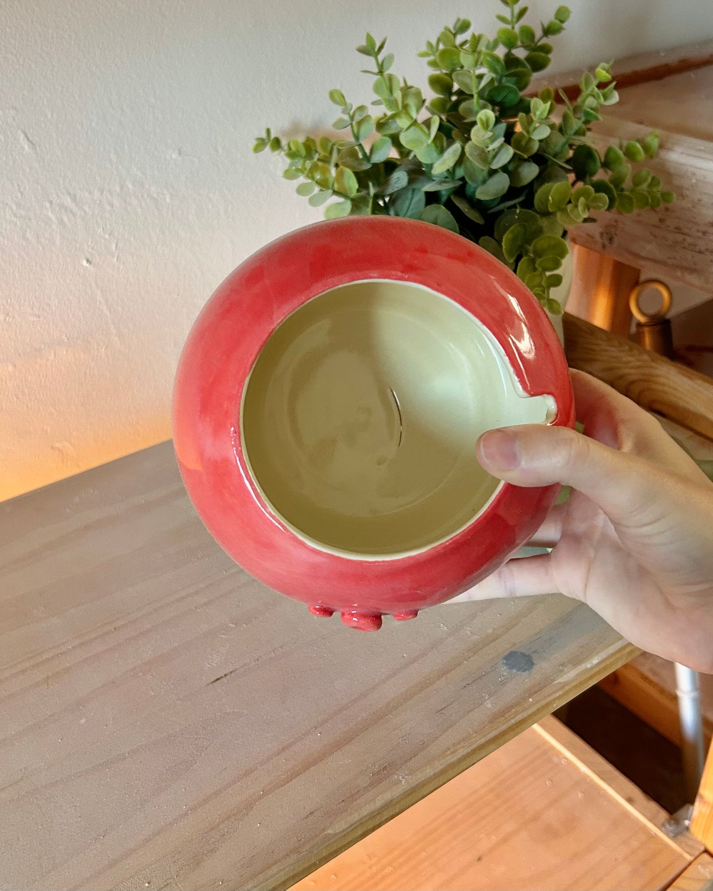 tomato yarn jar (imperfect)