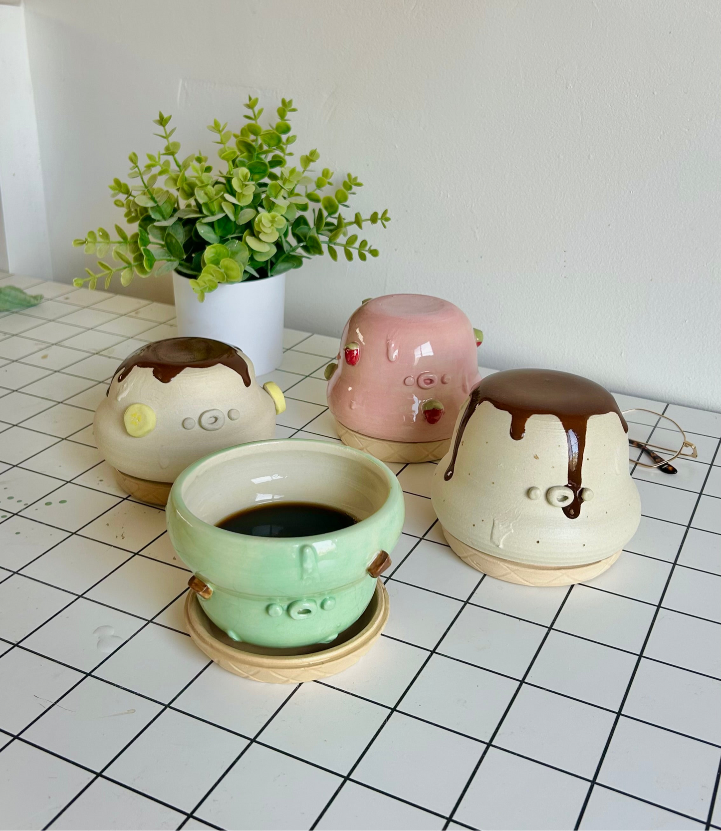 ice cream cup + coaster