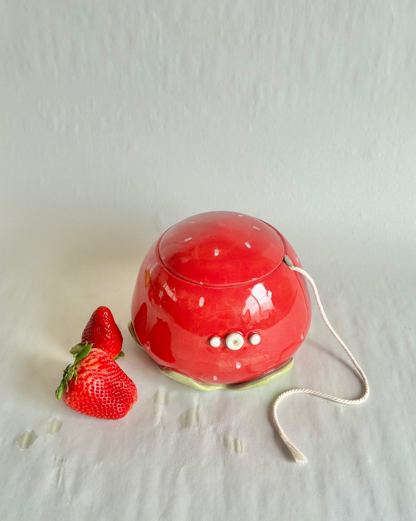 strawberry yarn jar