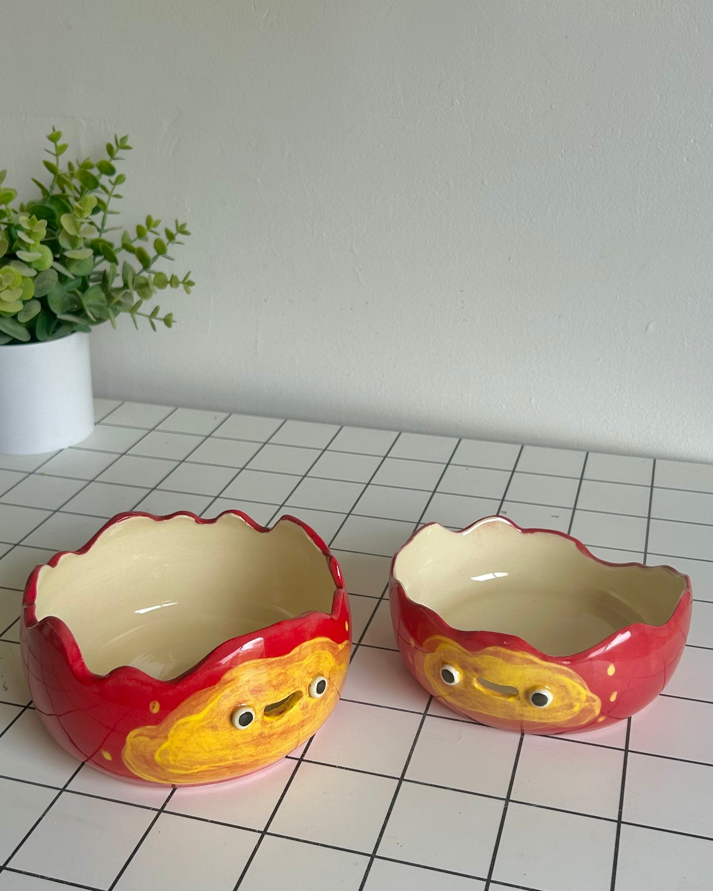 fire demon yarn bowls (imperfect)