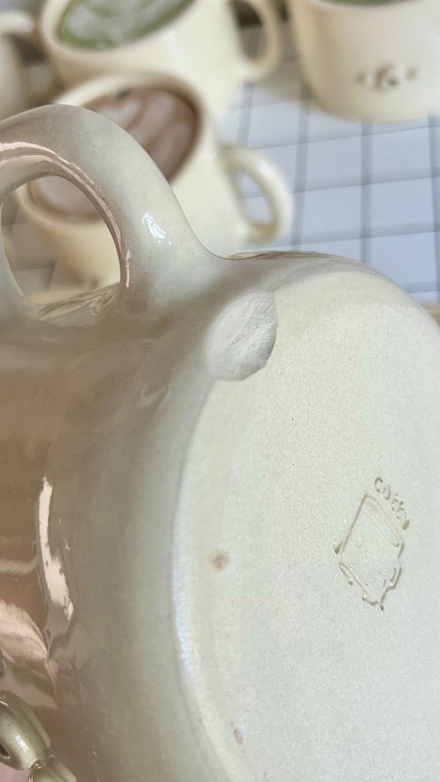 latte cup yarn jar (imperfect)