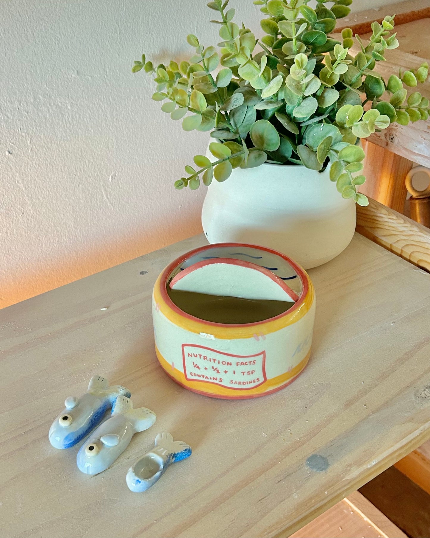 boat sardine tin + teaspoons