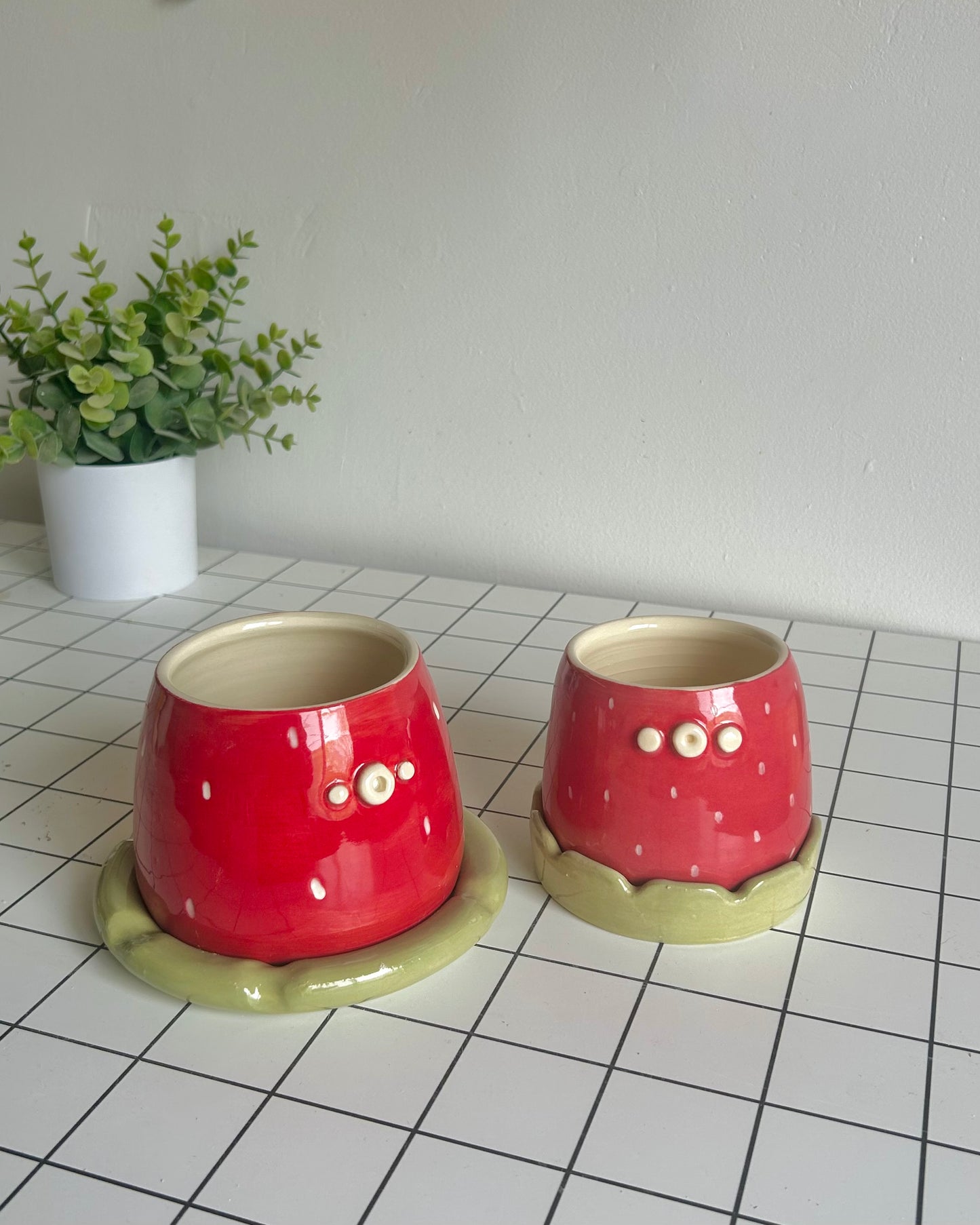 strawberry mug and coaster set