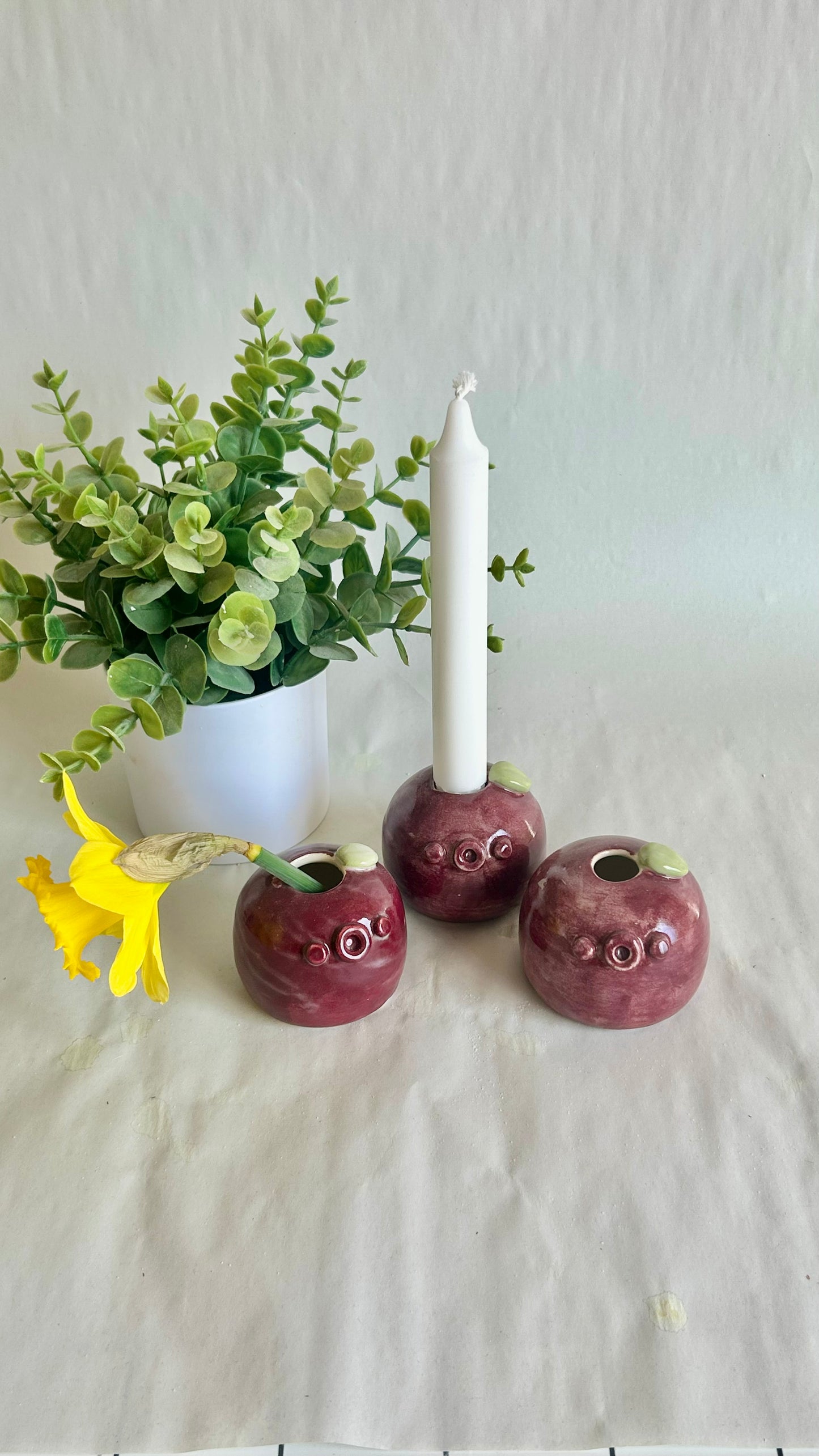 plum candle holder