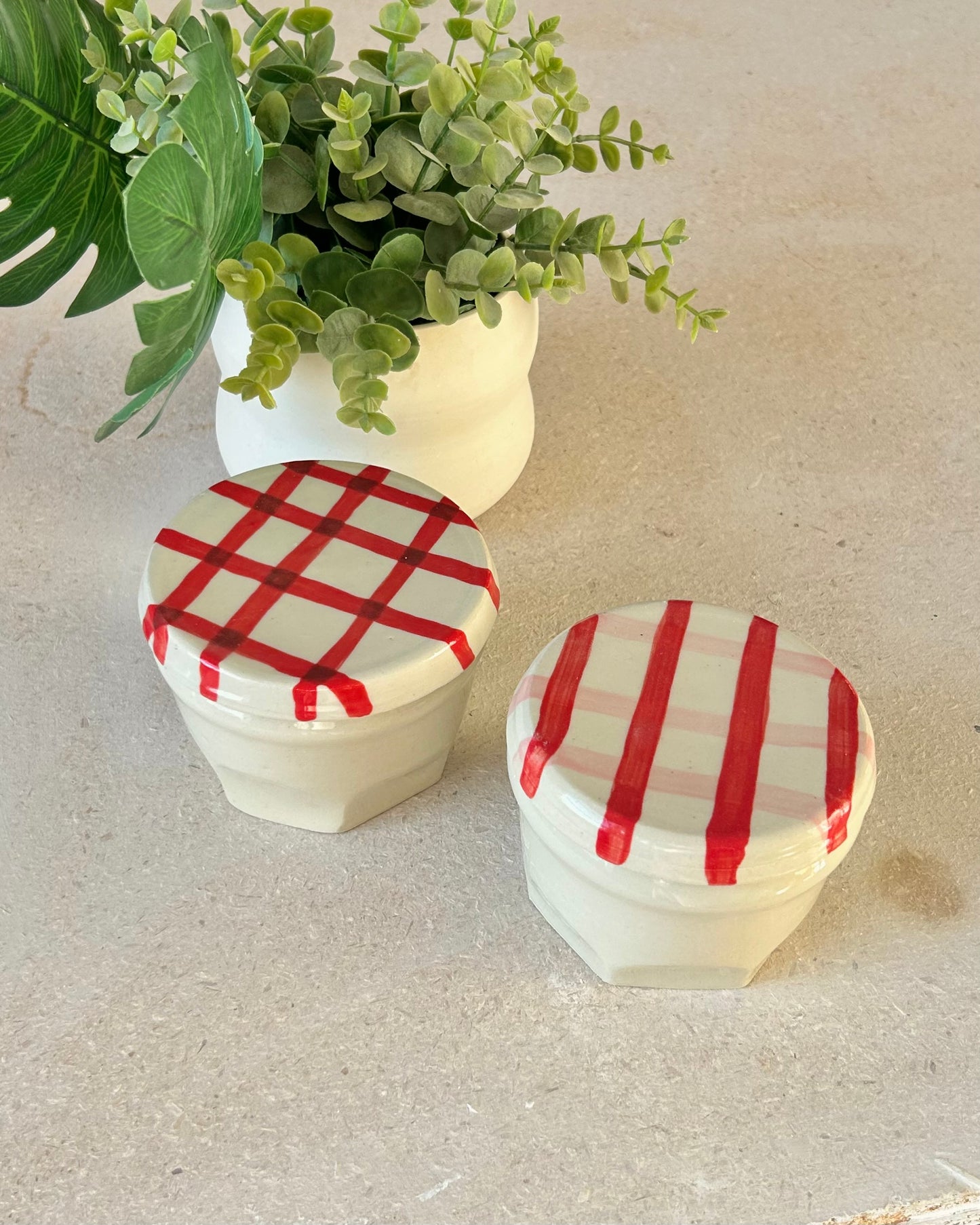 gingham jar cup + coaster preorder