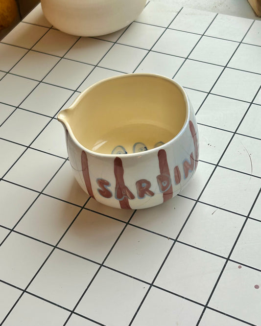 sardine tin matcha bowl