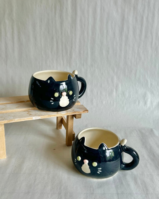 tuxedo cat mug