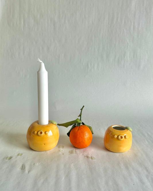 orange candle holder