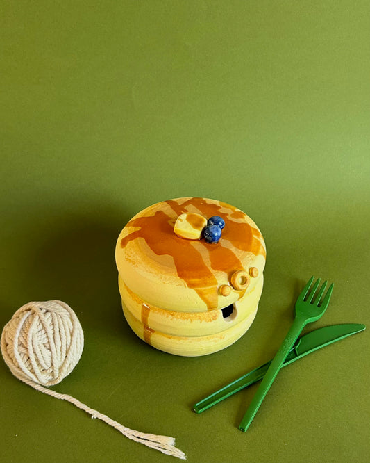 stack o’ pancakes yarn jar (imperfect)