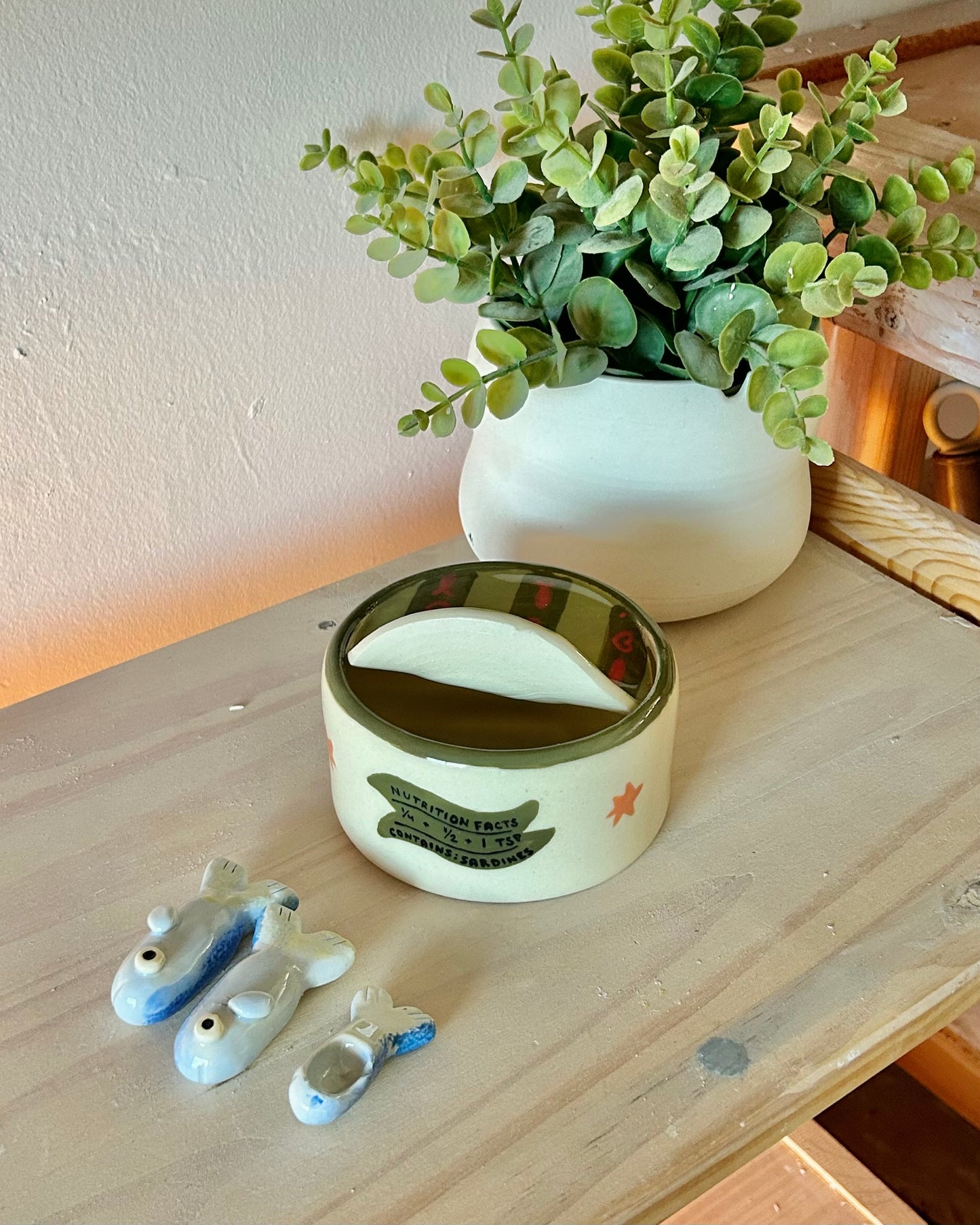 heart sardine tin + teaspoons