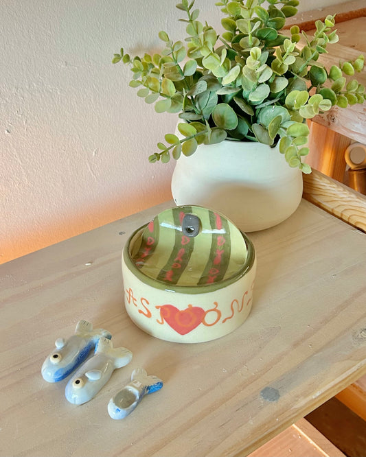 heart sardine tin + teaspoons