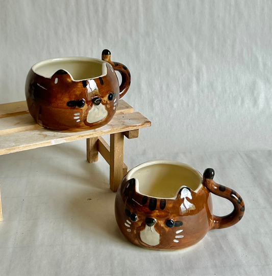 brown tabby cat mug (imperfect)