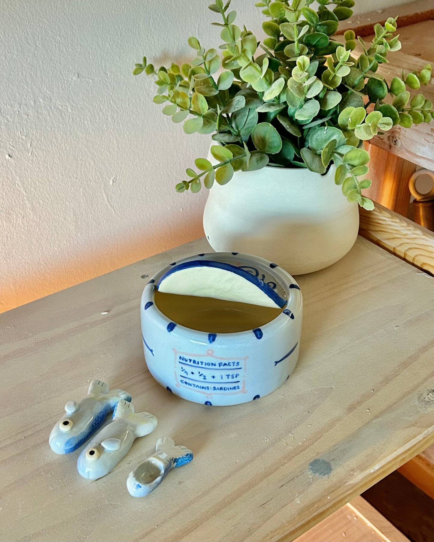 shell sardine tin + teaspoons