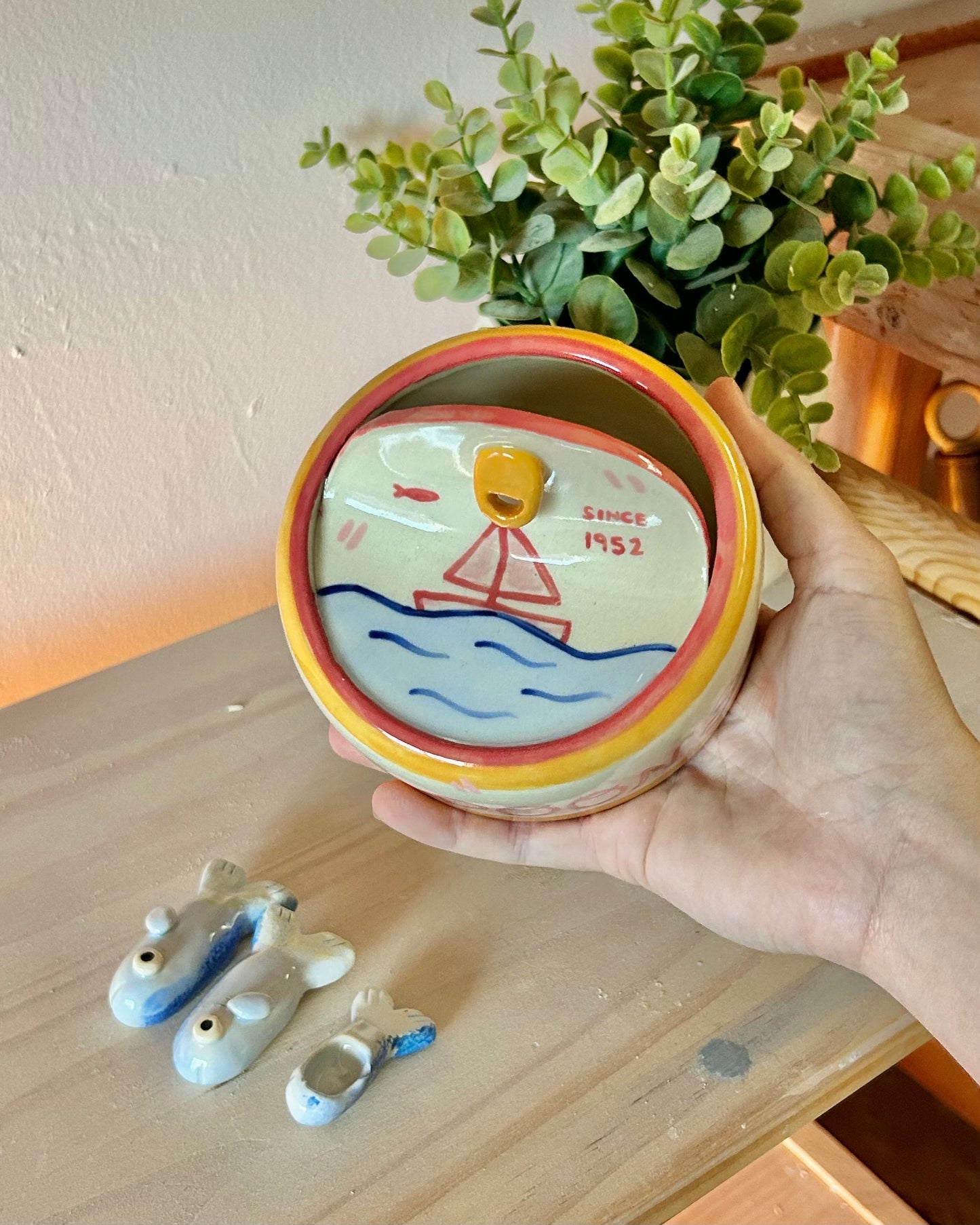 boat sardine tin + teaspoons