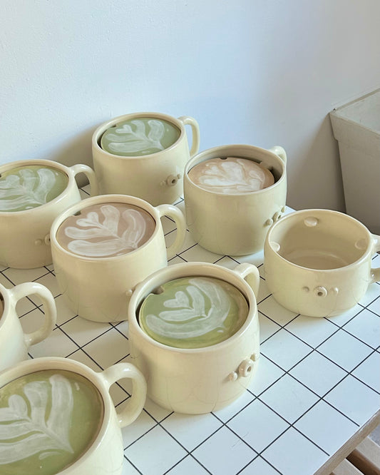 latte cup yarn jar (imperfect)