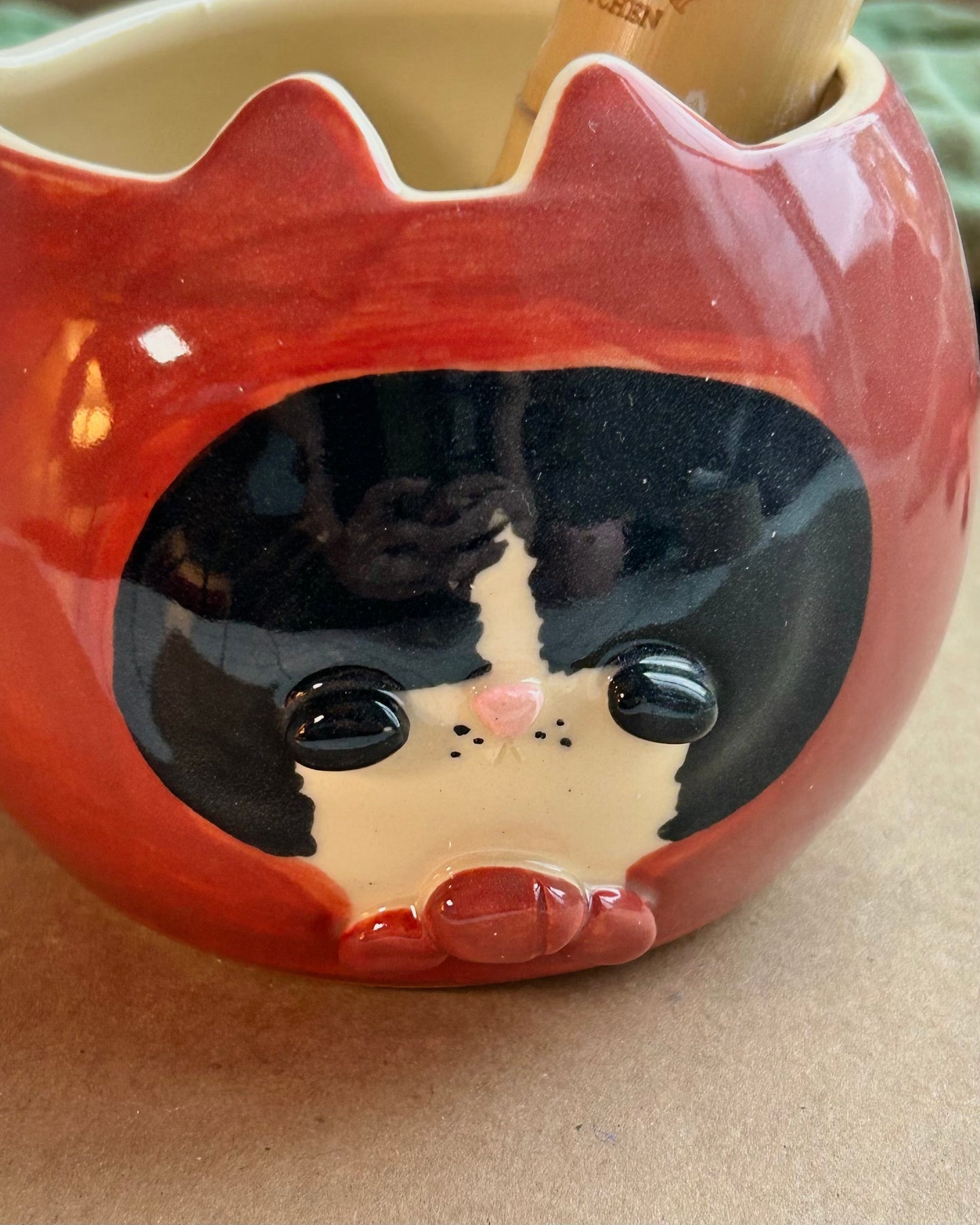 headscarf cat matcha bowl