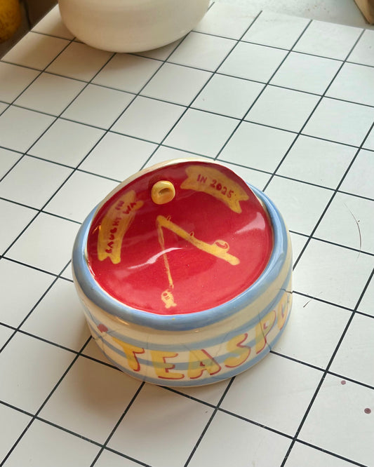 fishing pole sardine tin + teaspoons