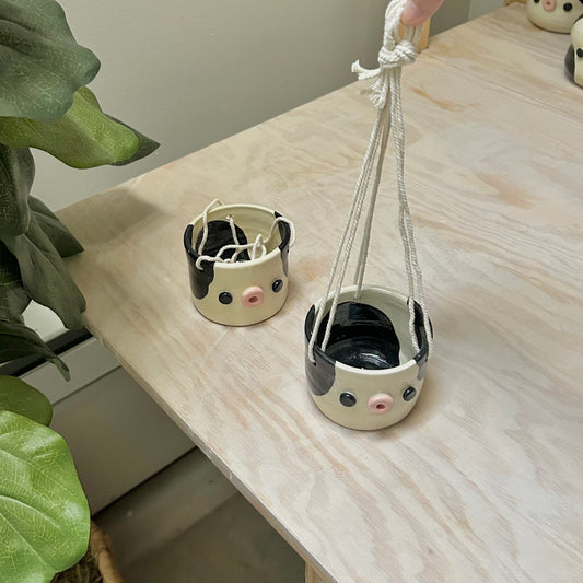 cowprint hanging planters