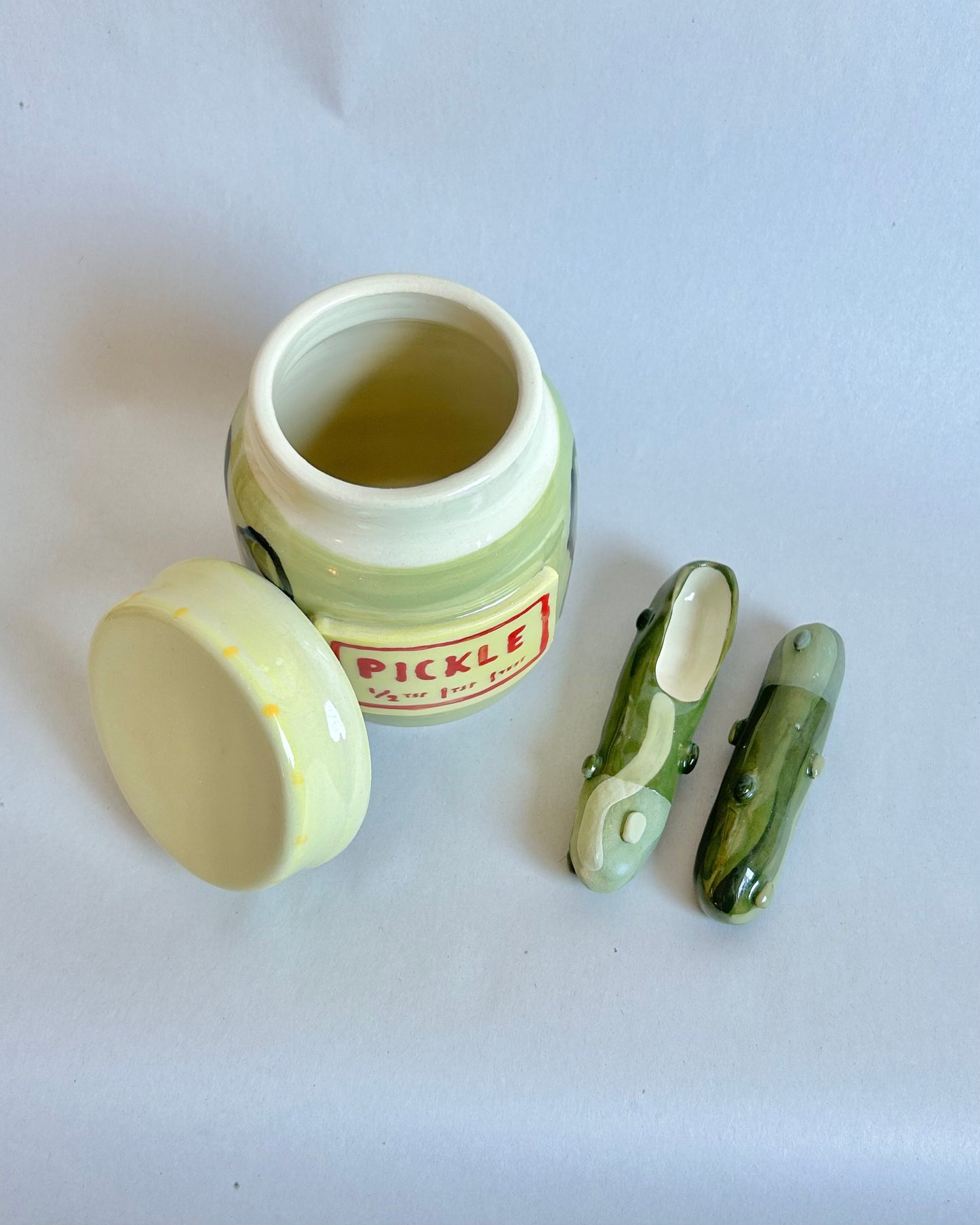 pickle jar + tablespoons