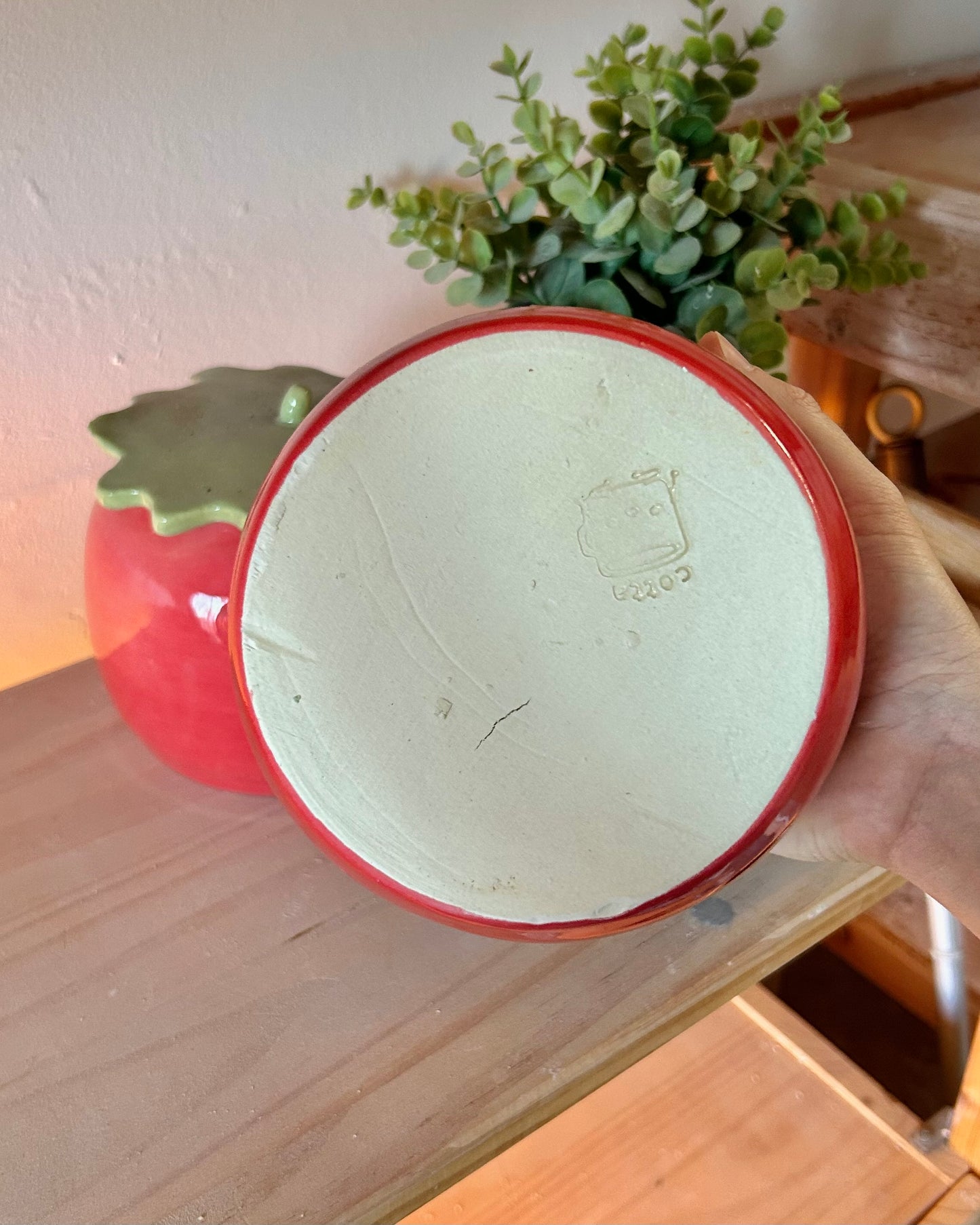 tomato yarn jar (imperfect)