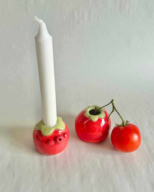 tomato candle holder