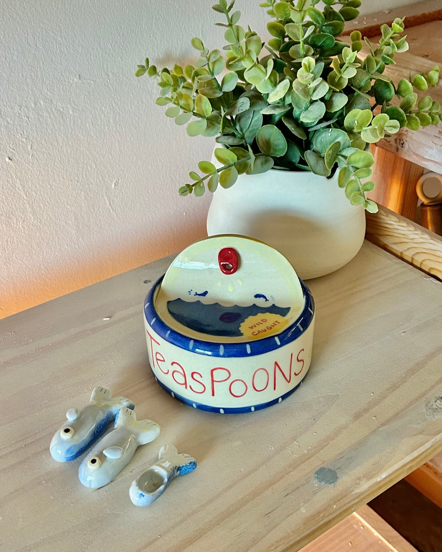 wavy sardine tin + teaspoons