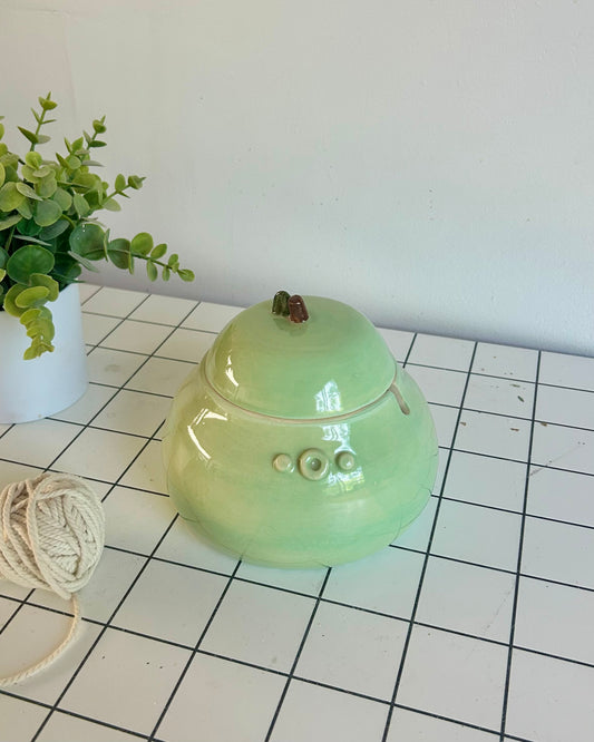 Large pear yarn jar (imperfect)