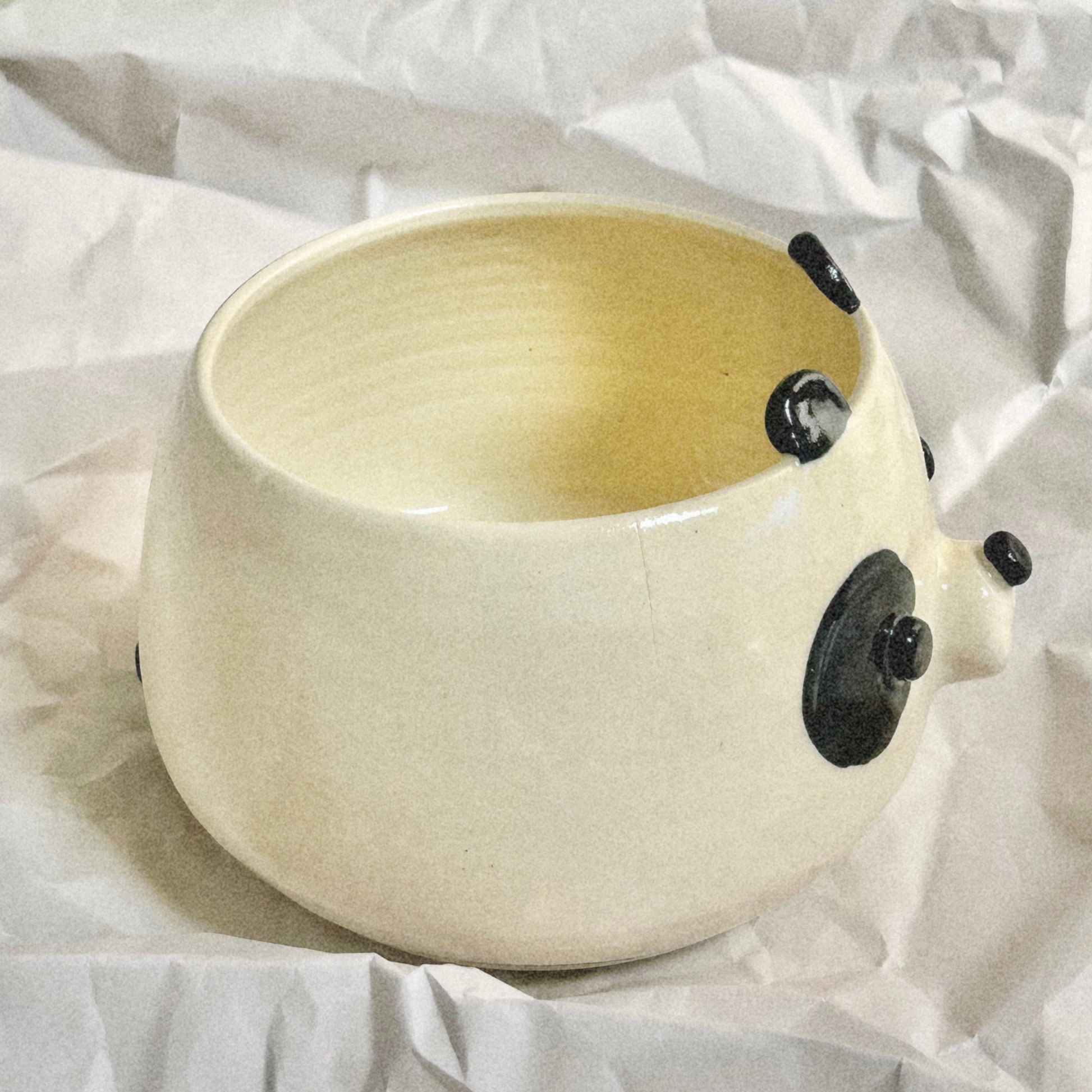 yarn bowl with cheerful stripes — JaMpdx