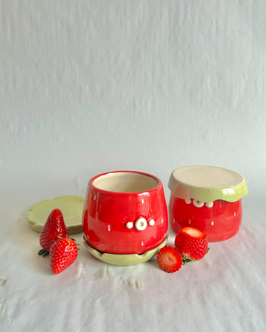 strawberry mug and coaster set