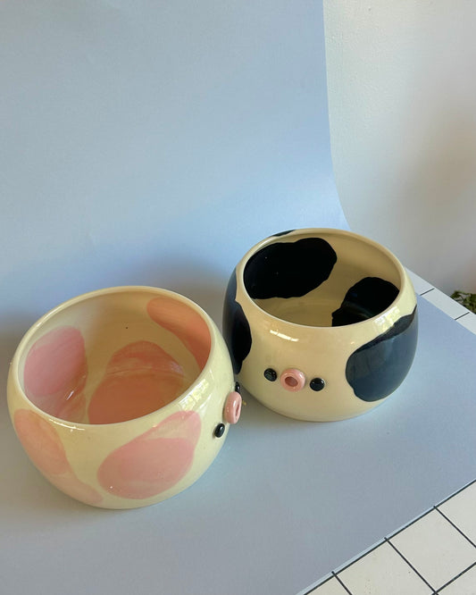 extra large cow yarn bowls