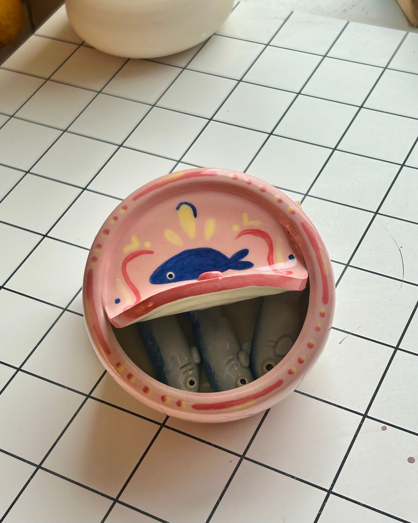 pink sardine tin + teaspoons